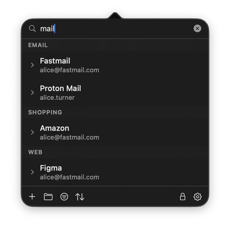 Search and filter entries in MyKeepass